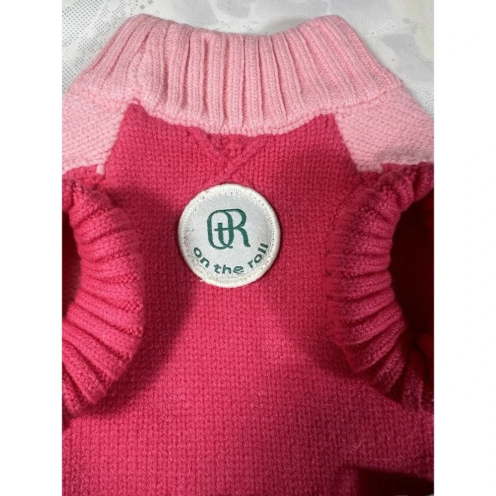 Dog Sweater ON THE ROLL  Apparel for Dogs Pink Hoodie Size XS Pink 1.5-6 Lb